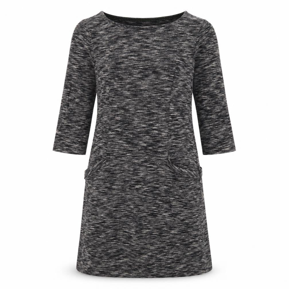 Front view of White Stuff Grey Dress - Women, size 8, 3/4 Sleeve