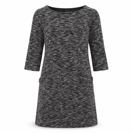 Front view of White Stuff Grey Dress - Women, size 8, 3/4 Sleeve