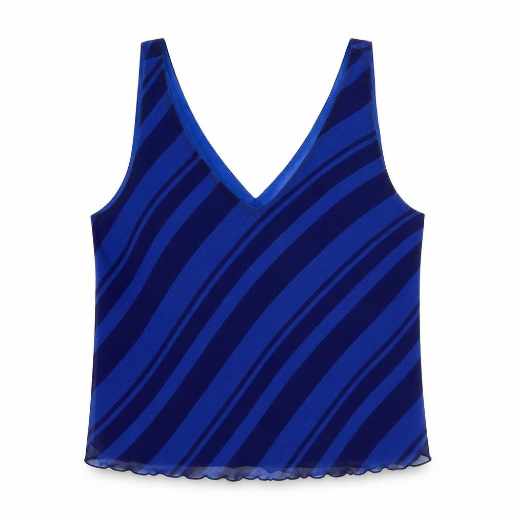 Front view of Hush Women's Blue Camisole Tank Top, size 10