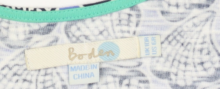 Boden Women's Blue Geometric Sleeveless Dress Size 6