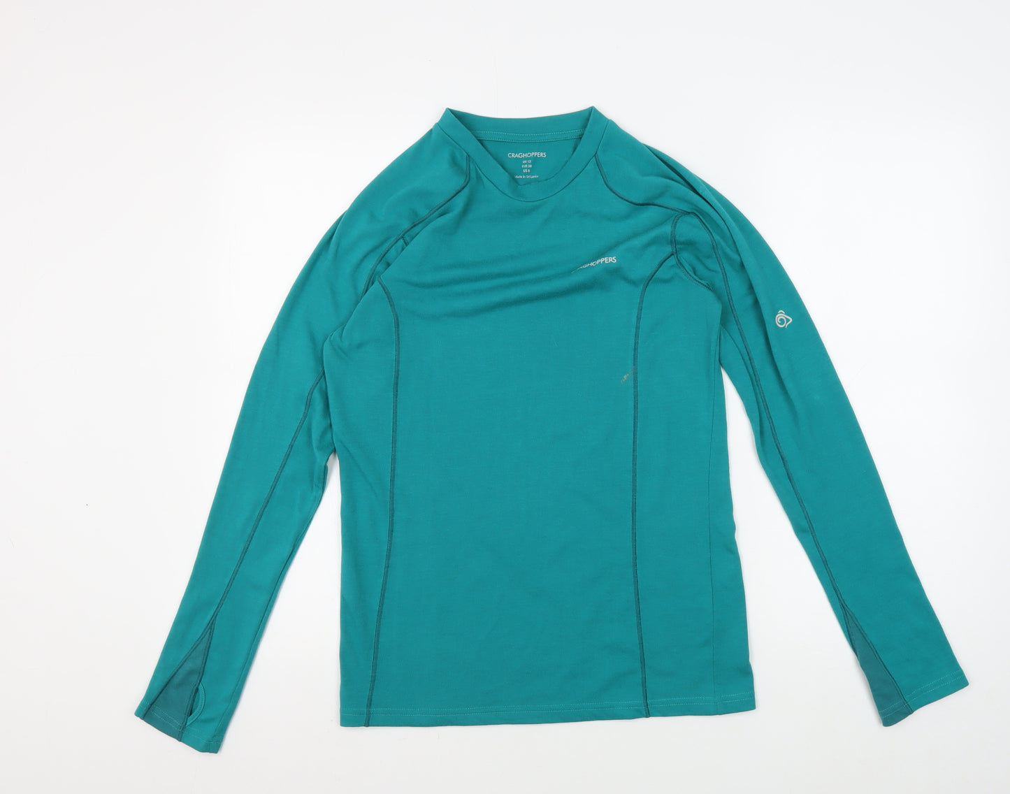 Craghoppers Women's Green Long Sleeve T-Shirt, Size 12