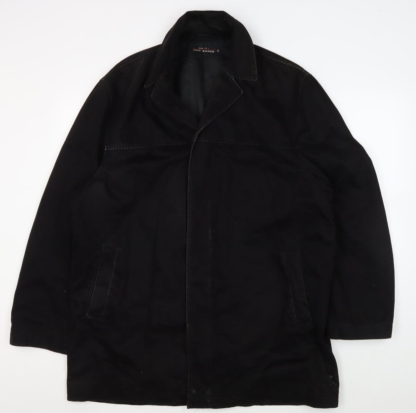 Jeff Banks Men's Black XL Coat 100% Cotton