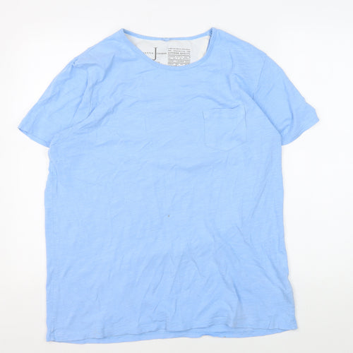 Jasper Conran Men's Blue Cotton Crew Neck T-Shirt L