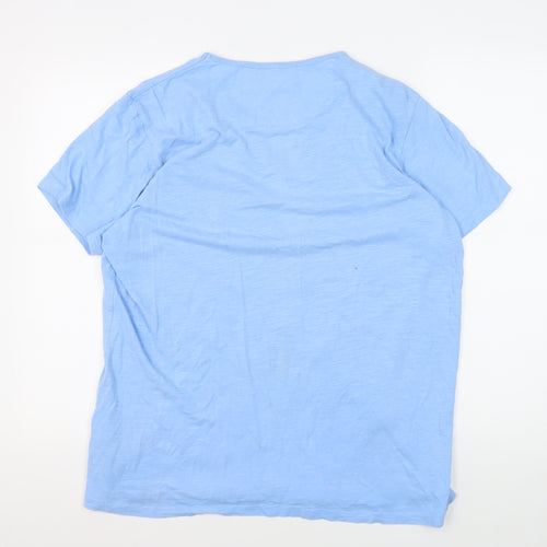 Jasper Conran Men's Blue Cotton Crew Neck T-Shirt L