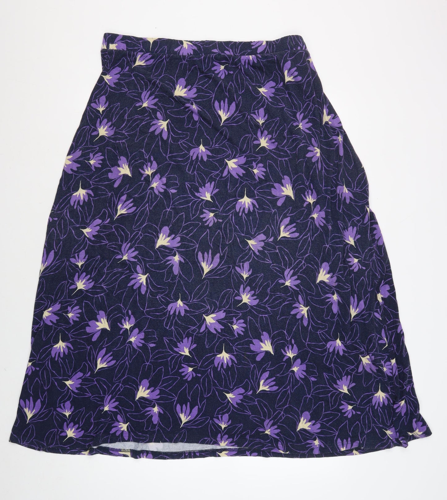 WoolOvers Women's Purple Floral Skirt XL