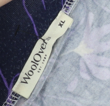 WoolOvers Women's Purple Floral Skirt XL
