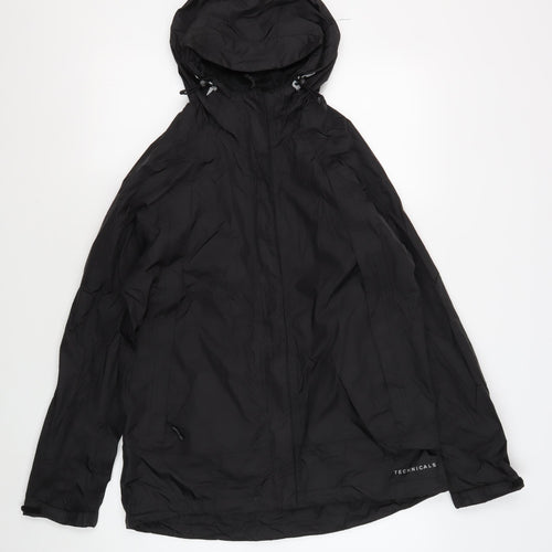 Technicals Women's Black Regular Fit Hooded Jacket