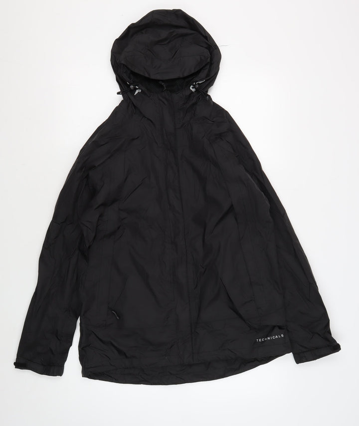 Technicals Women's Black Regular Fit Hooded Jacket