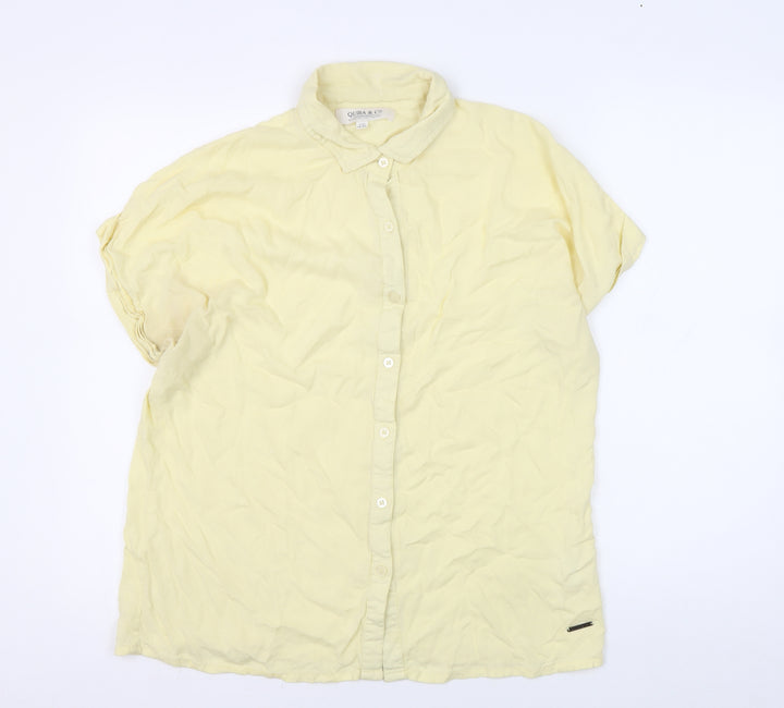 Quba & Co. Women's Yellow Button-Up Shirt
