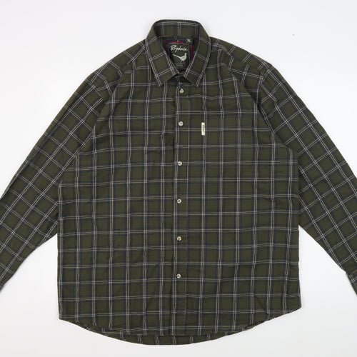 Rydale Men's Green Plaid Button-Up Shirt XL
