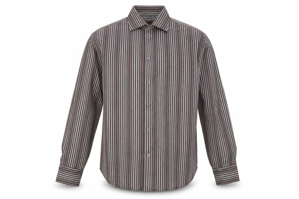 Front view of Next Men's Slim Fit Multicoloured Striped Shirt