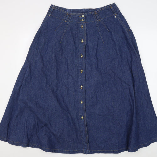 New Man Women's Blue A-Line Denim Midi Skirt Size 18