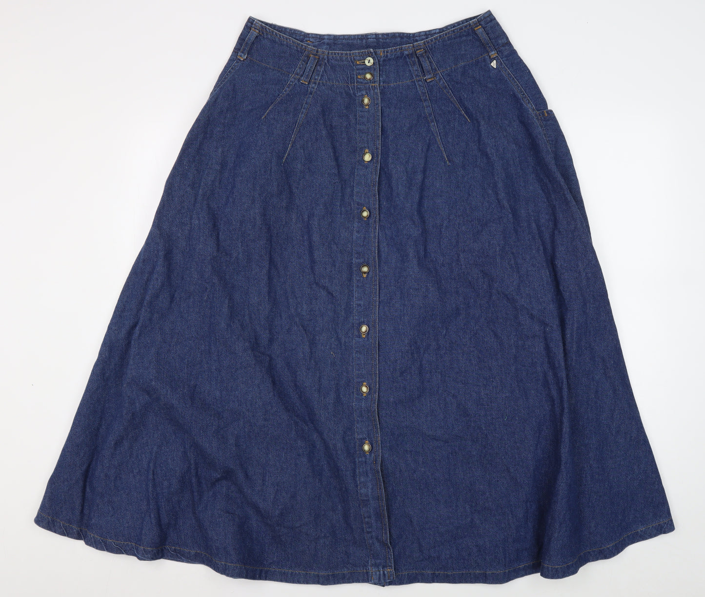 New Man Women's Blue A-Line Denim Midi Skirt Size 18