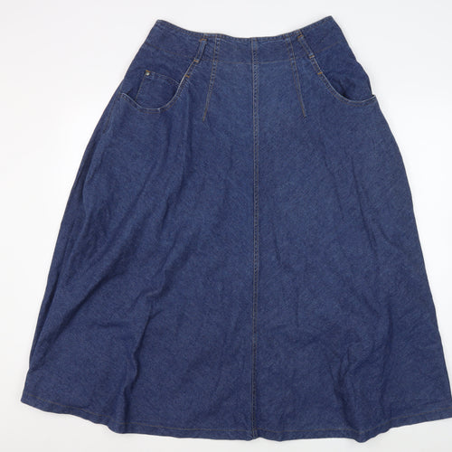 New Man Women's Blue A-Line Denim Midi Skirt Size 18