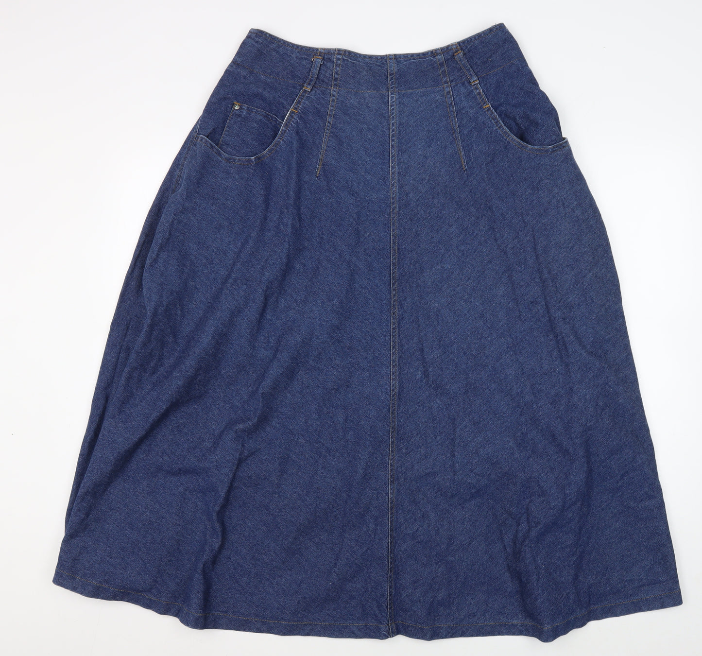 New Man Women's Blue A-Line Denim Midi Skirt Size 18