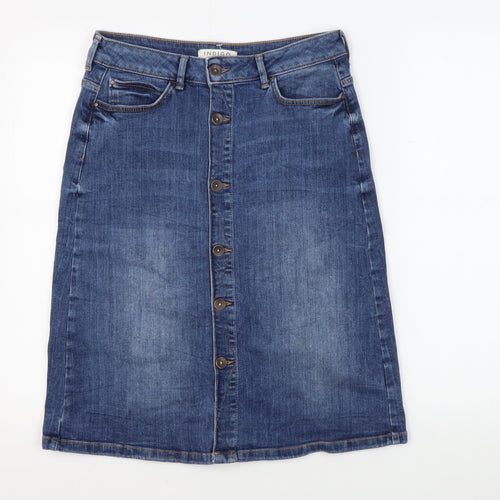 Marks and Spencer Women's Blue Denim Skirt, Size 10, M&S Indigo