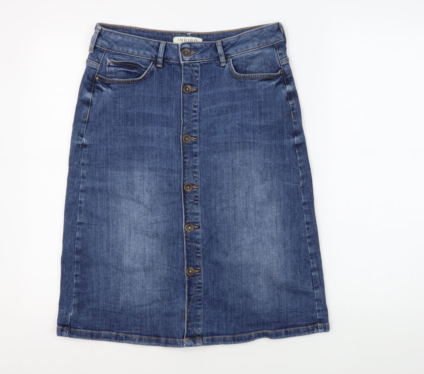 Marks and Spencer Women's Blue Denim Skirt, Size 10, M&S Indigo