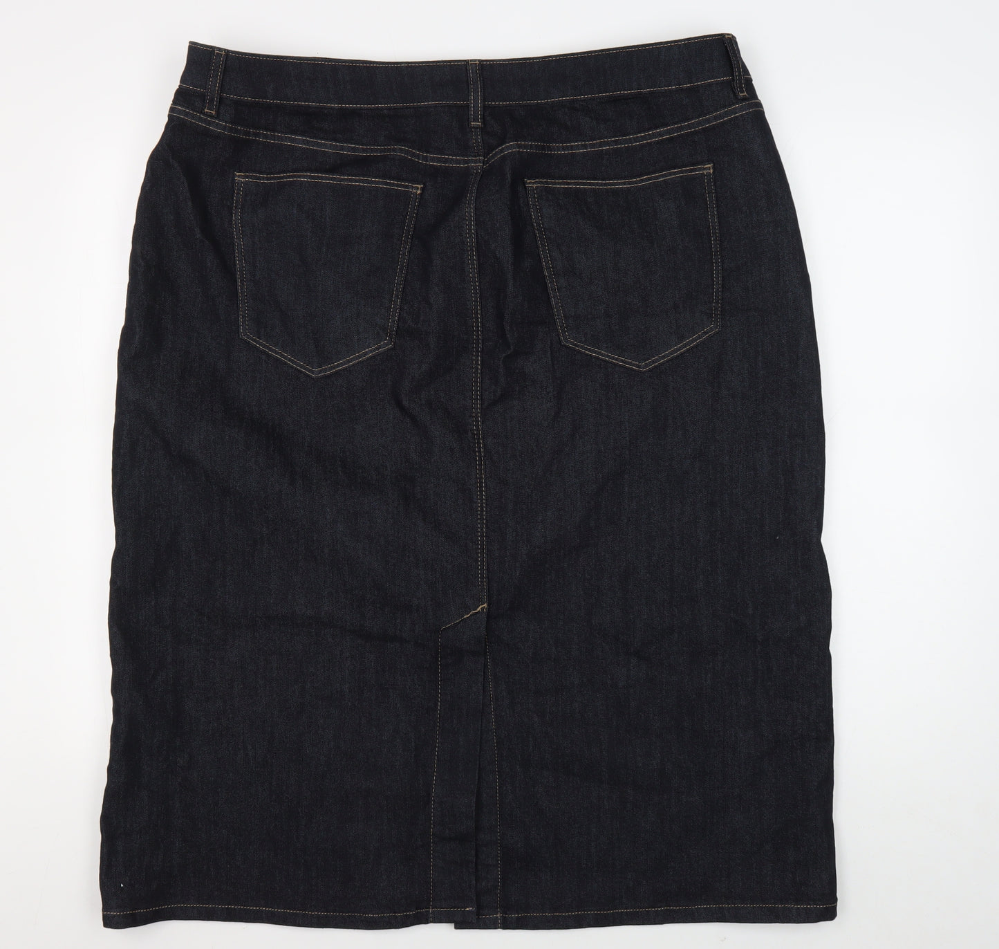 Marks and Spencer Women's Black Denim Midi Skirt Size 22