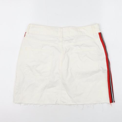Topshop Women’s White 10 Straight Short Skirt with Pockets
