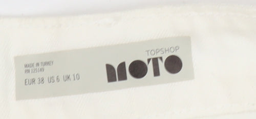 Topshop Women’s White 10 Straight Short Skirt with Pockets