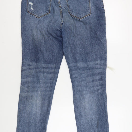 KanCan Women's Blue Straight Jeans, Size 9, Distressed