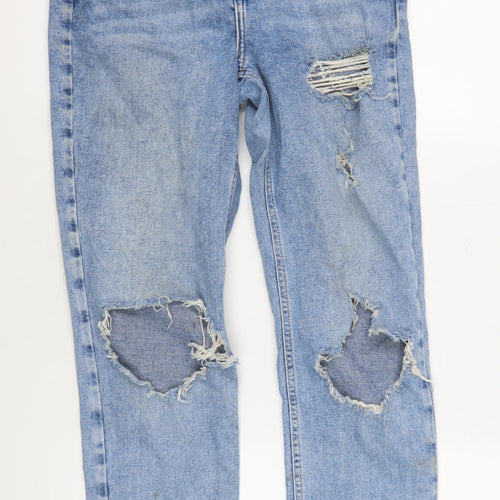 New Look Girls Blue Ripped Jeans Size 14 Casual Light Denim