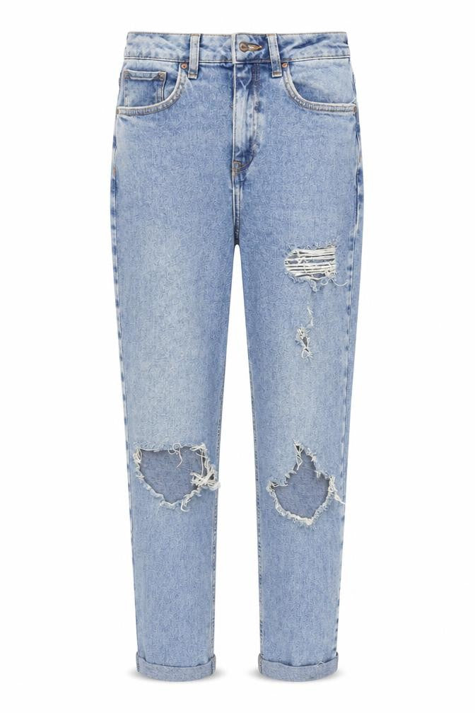 New Look Girls Blue Ripped Jeans Size 14 Casual Light Denim