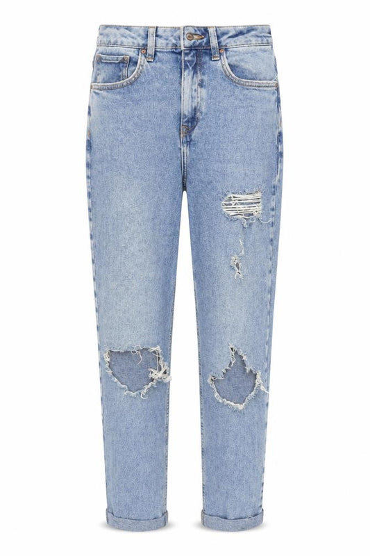 New Look Girls Blue Ripped Jeans Size 14 Casual Light Denim