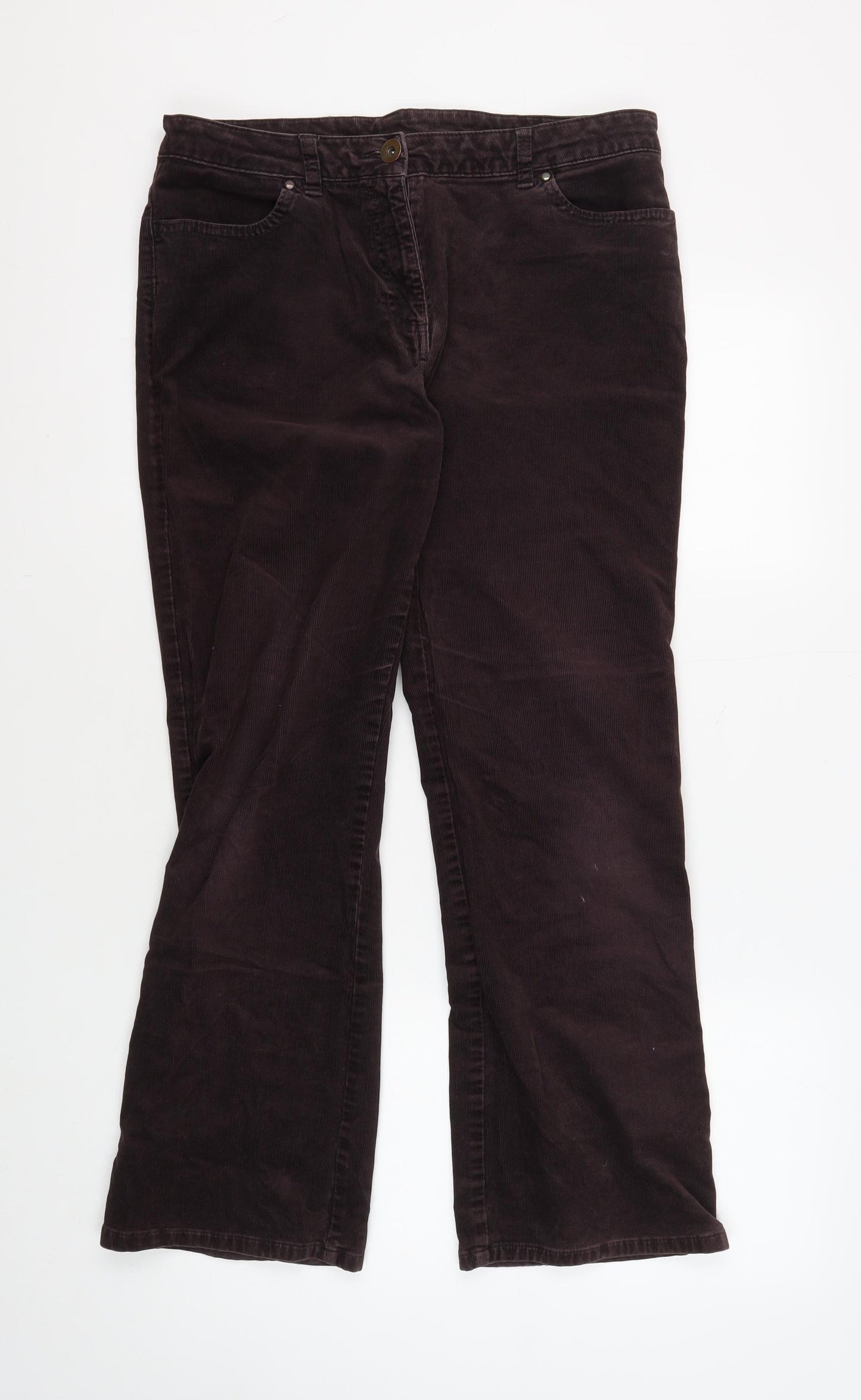 Marks and Spencer Women's Brown Corduroy Trousers Size 12
