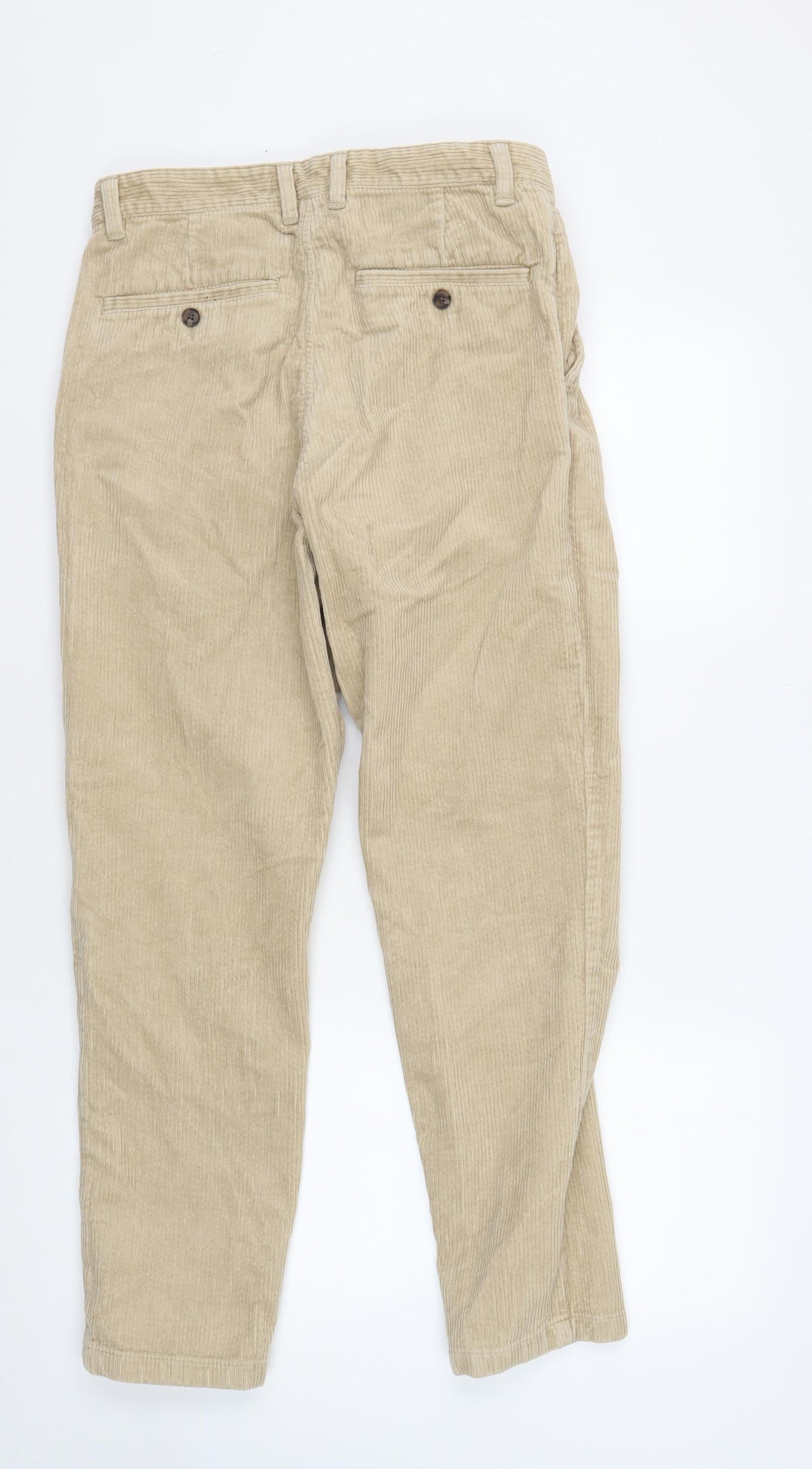 Zara Men's Beige Corduroy Trousers Size 30