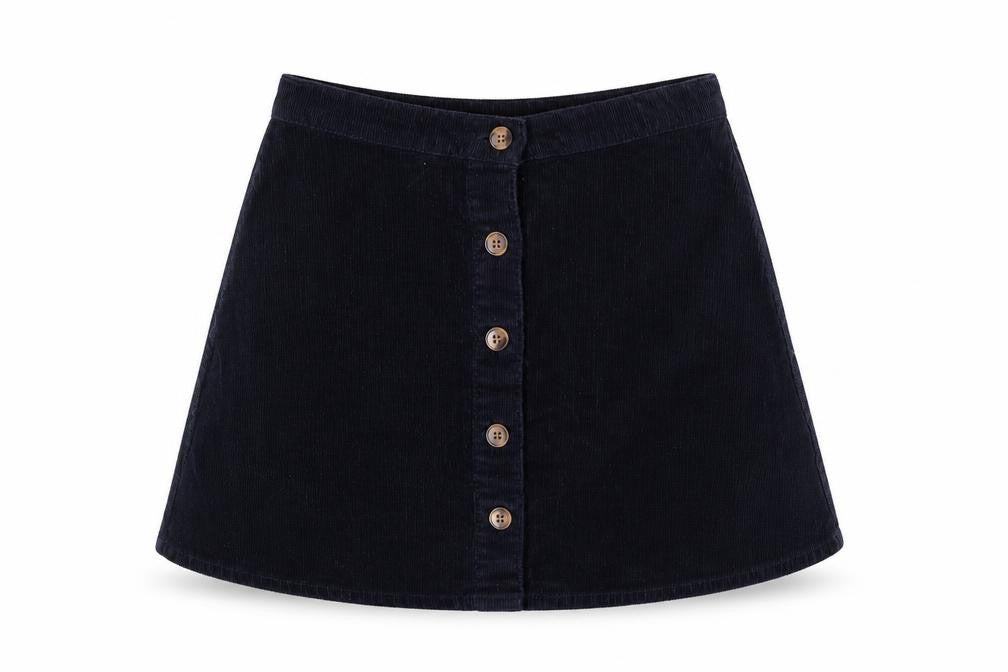 H&M Teens Blue A-Line Corduroy Skirt, Size 12