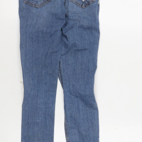 Topshop Women's Blue Skinny Distressed Jeans Size 4