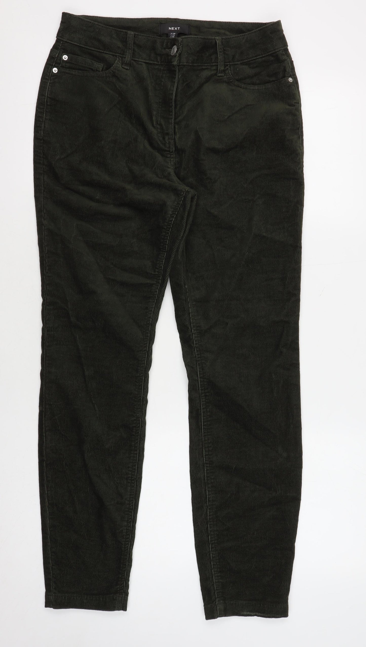 Next Women's Green Corduroy Trousers Size 12 Casual