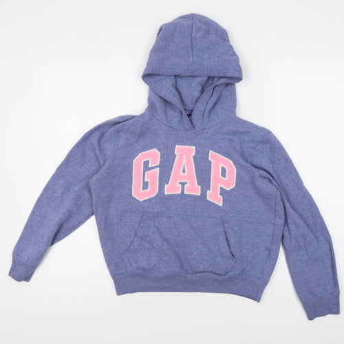 GAP Blue Girls Hoodie Size 12-13Y Logo Pullover