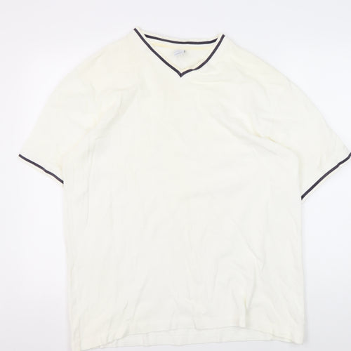Gap Men's White V-Neck Casual Shirt L