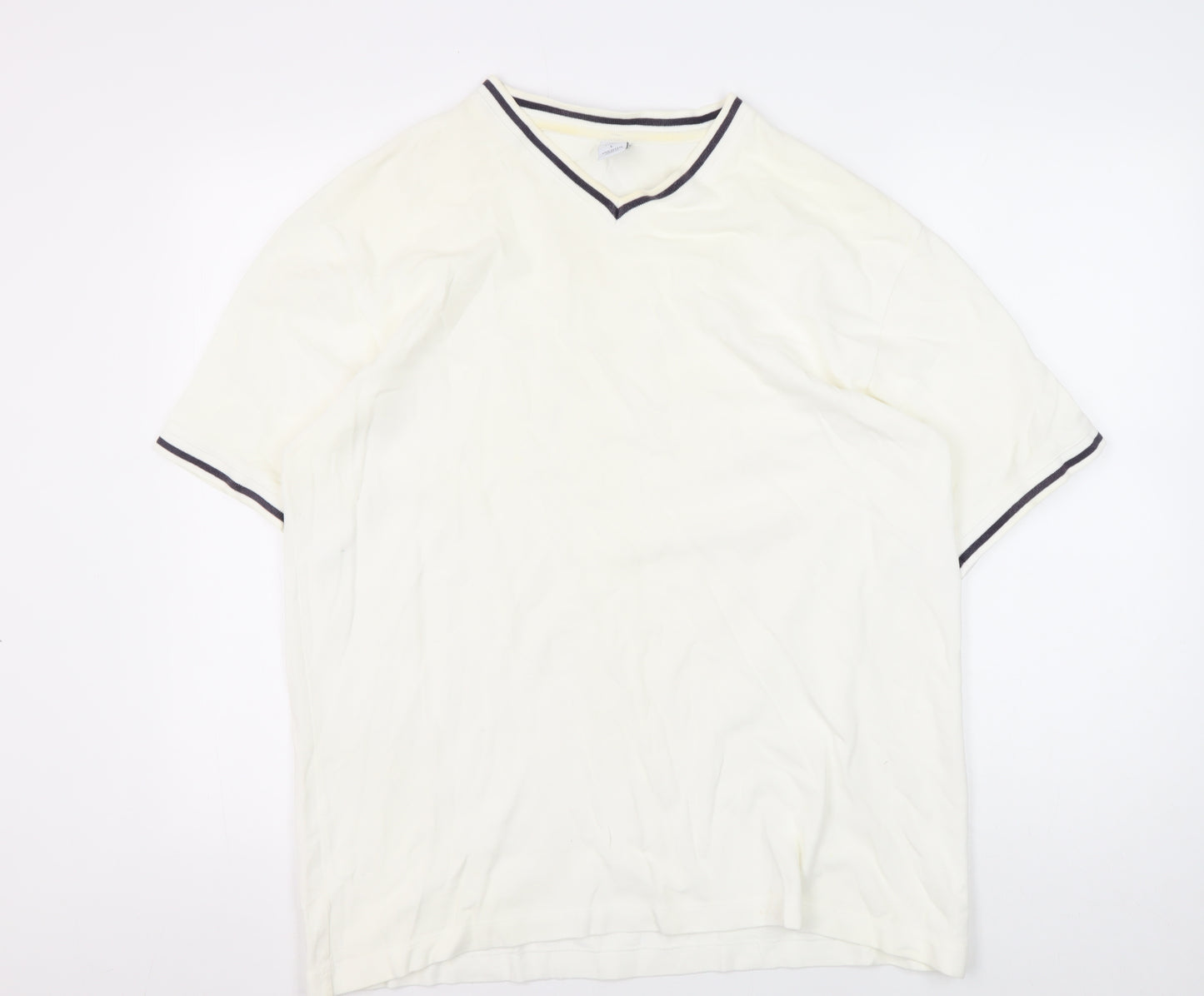 Gap Men's White V-Neck Casual Shirt L