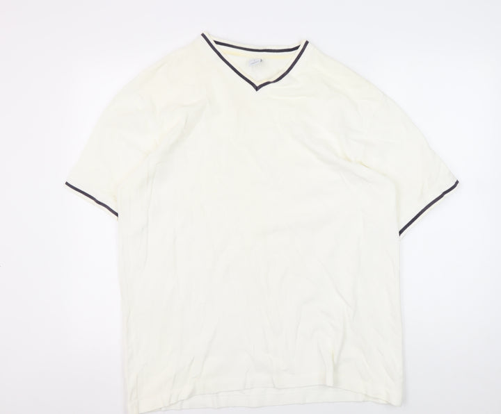 Gap Men's White V-Neck Casual Shirt L