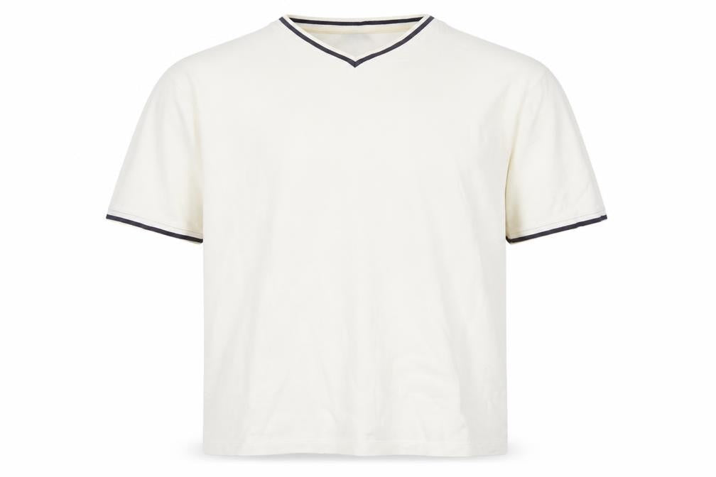 Front view of Gap Men's White V-Neck Casual Shirt L