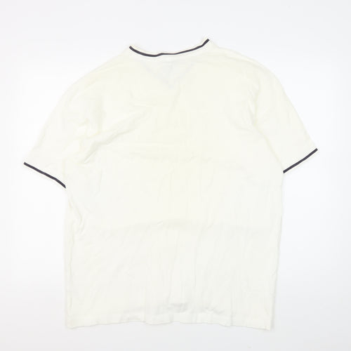 Gap Men's White V-Neck Casual Shirt L