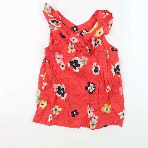 GAP Kids Girls Red Floral Tunic Blouse M - Spring Chic