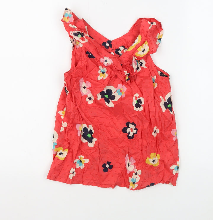 GAP Kids Girls Red Floral Tunic Blouse M - Spring Chic