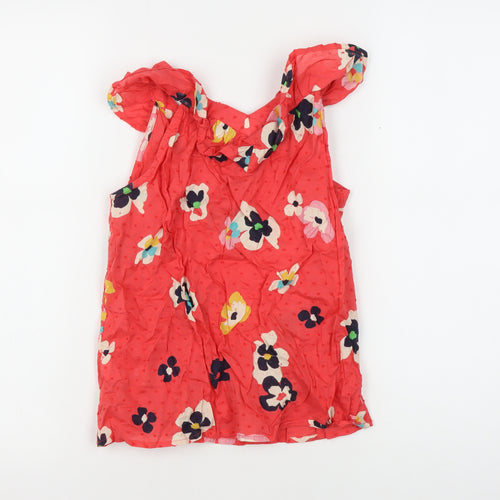 GAP Kids Girls Red Floral Tunic Blouse M - Spring Chic