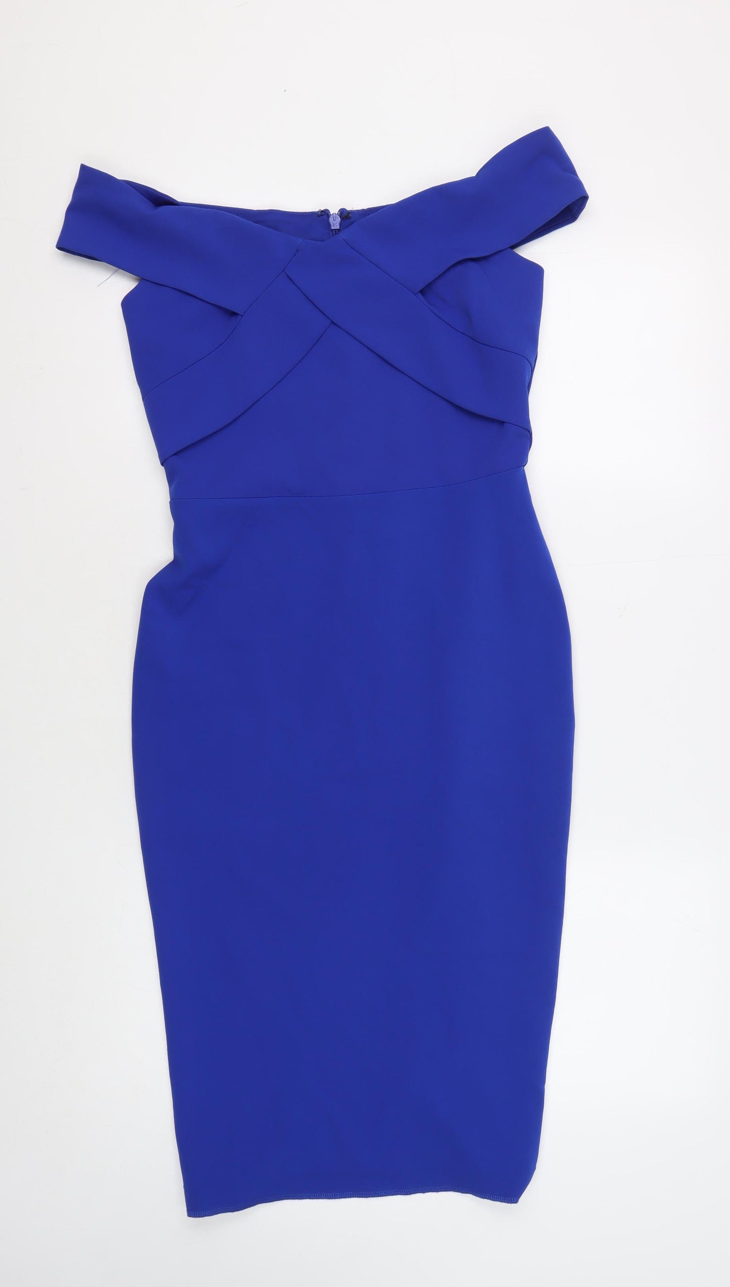 River Island Women's Blue Off Shoulder Sheath Dress