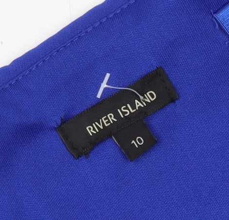 River Island Women's Blue Off Shoulder Sheath Dress