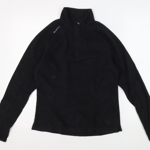 Decathlon Women's Black Fleece Jacket, Size 12, 1/2 Zip