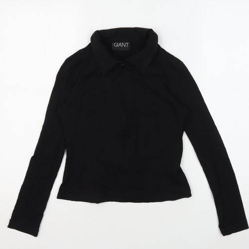 Giant Women's Black Collared Long Sleeve Top M