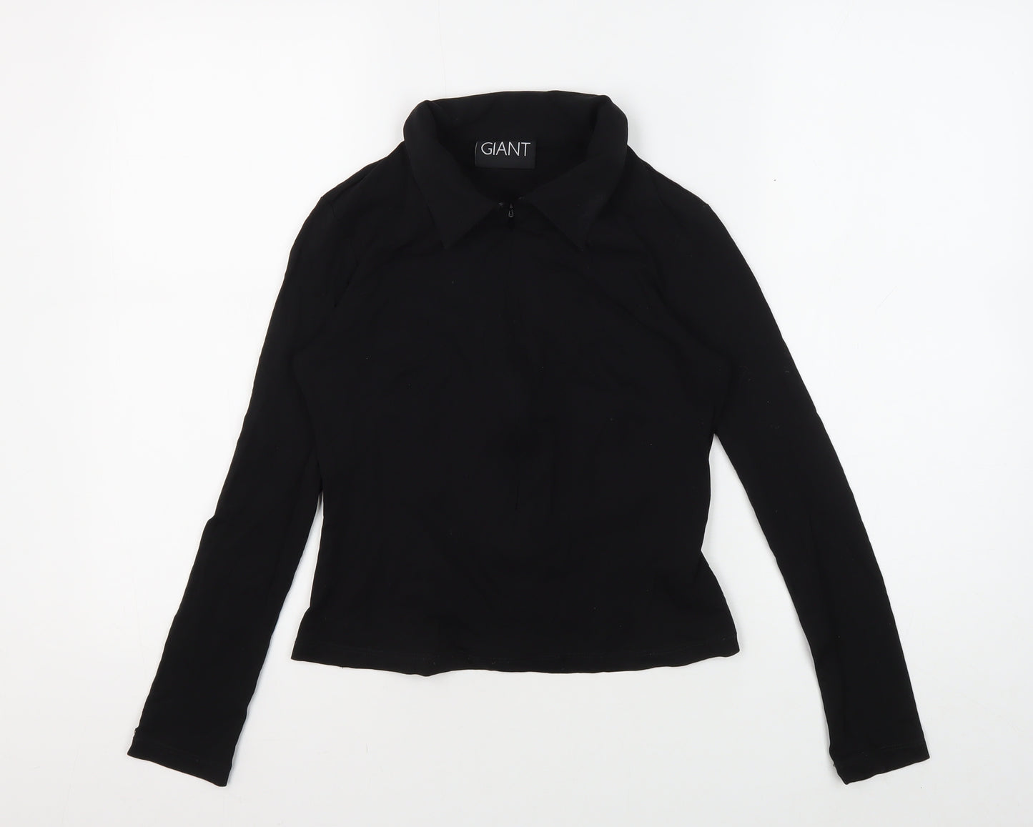 Giant Women's Black Collared Long Sleeve Top M
