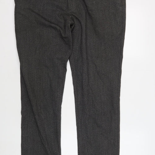 Next Men's Grey Formal Trousers, Size 36, Straight Leg