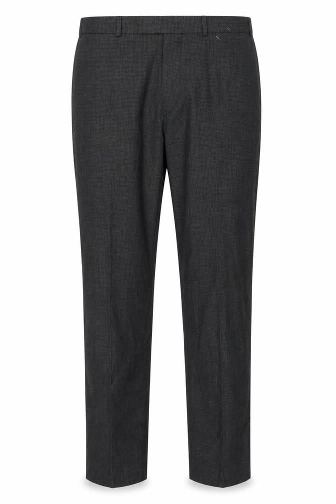 Front view of Marks & Spencer Men's Grey Wool Check Trousers, size 36