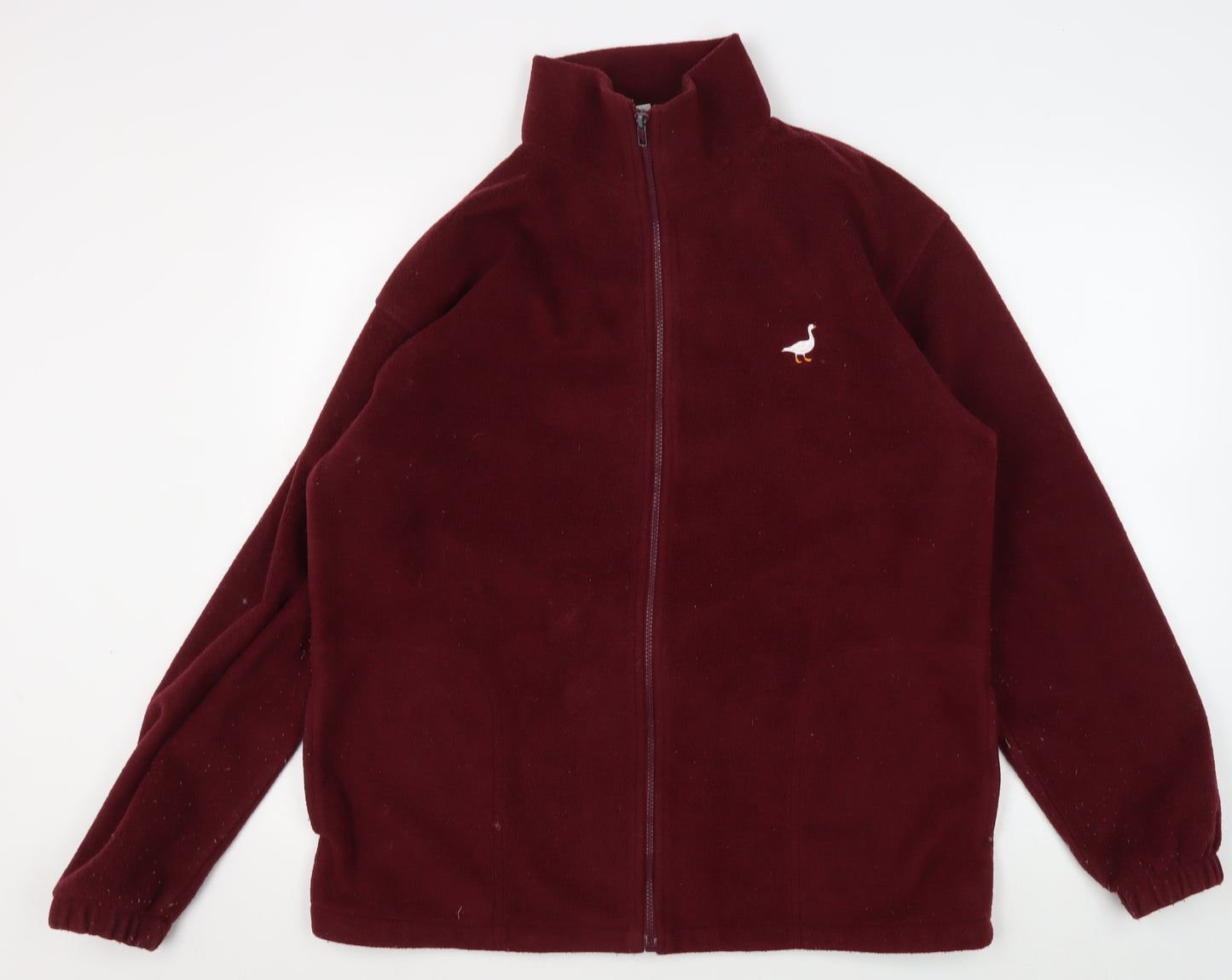 G&G Men's Red Fleece L Zipped Basic Jacket